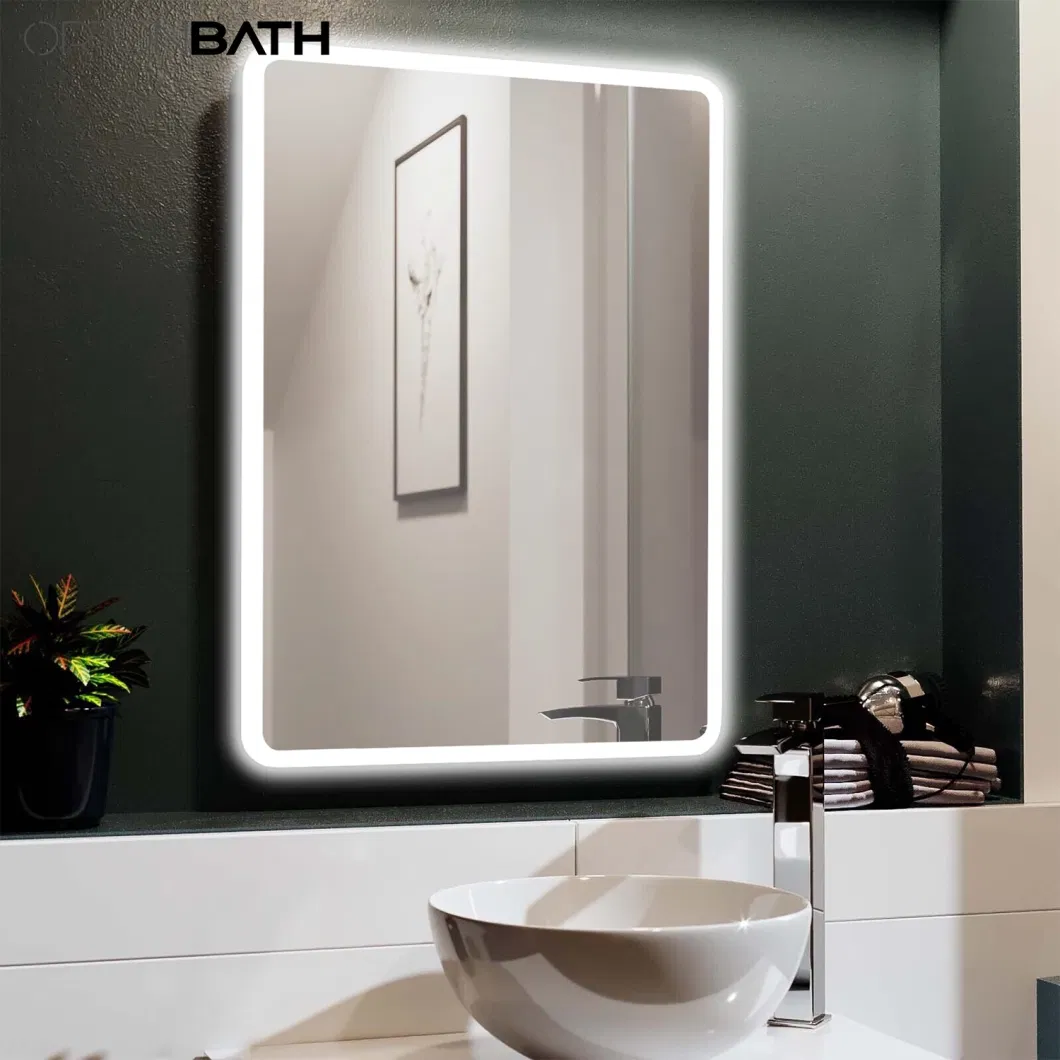 Ortonbath Front Lit Rectangular LED Bathroom Mirror with Lights, Dimmable Vanity Mirror, Wall Mounted Smart Mirror and Adjustable 3000-6000K Color Temperature