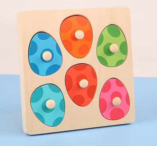 Wholesale Wooden Puzzle Cartoon Dinosaur Eggs Puzzles Cognitive Grabs Board Brain Games Jigsaw Toy