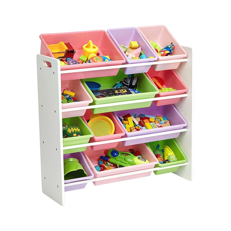 Kids Plastic Wooden Toy Organizer Rack Kindergarten Furniture