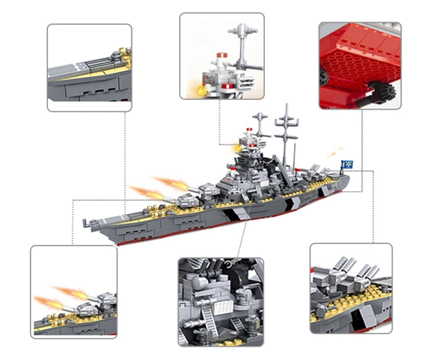 Woma Toys Manufacturers Battleship Model War Fleet Ship Battle Ships Model Educational Building Blocks Puzzle Game Toy DIY Children Toy