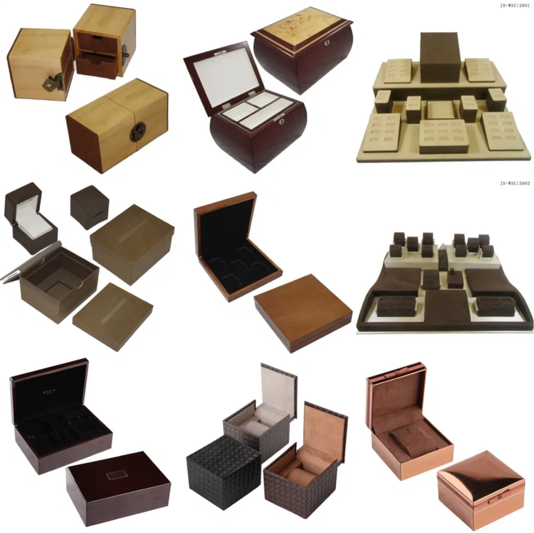 Wooden/Paper/Plastic/Leather/Velvet Factory Jewelry Watch Cosmetic Perfume Gift Packaging Set Storage Chess Wooden Box Wholesale.