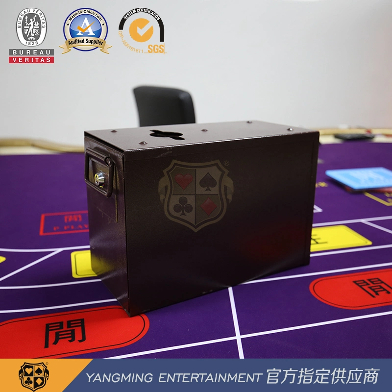 Gambling Roulette Poker Table Custom Coin-Operated Scrap Metal Lockable Cash Box Ym-Mx02