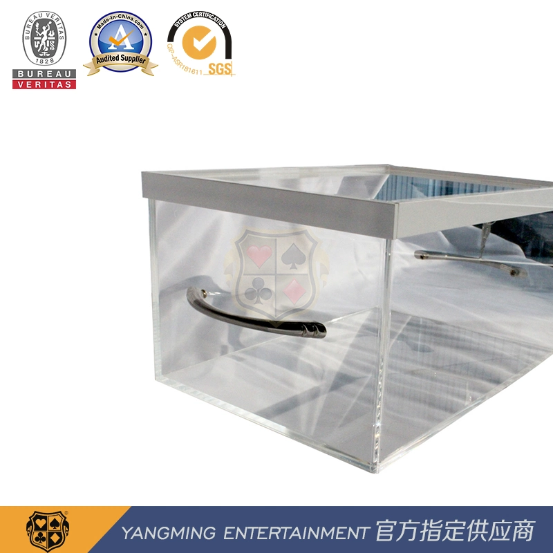 Baccarat Gaming Table Professional Custom Transparent Acrylic Handle Poker Card Discarded Card Box Ym-Dh05