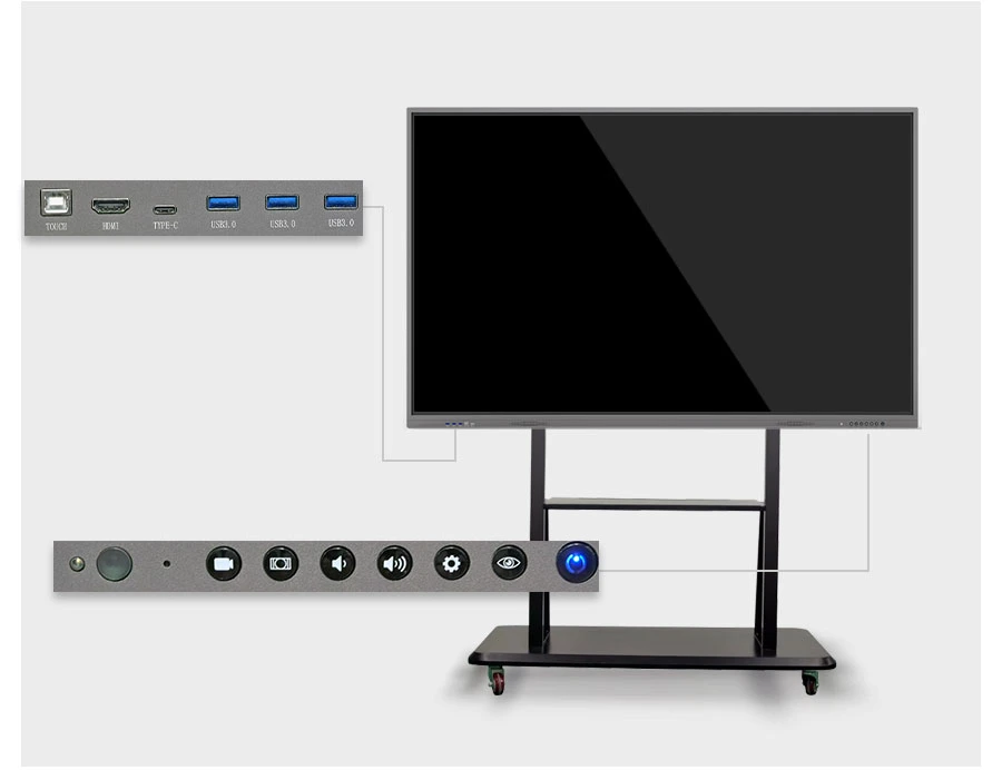 Wholesale 65 75 86 98 110 Inch IR Touch CVT T982 311d2 Smart Board Interactive Flat Panel for Education