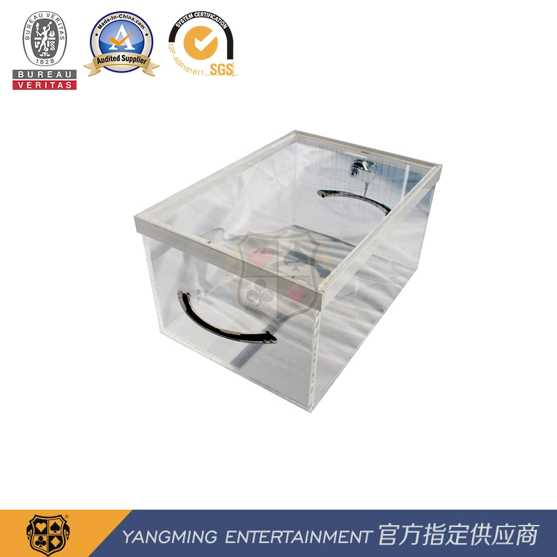 Portable Transparent Acrylic with Lock Poker Card Plastic Card General Waste Card Box Ym-Dh05
