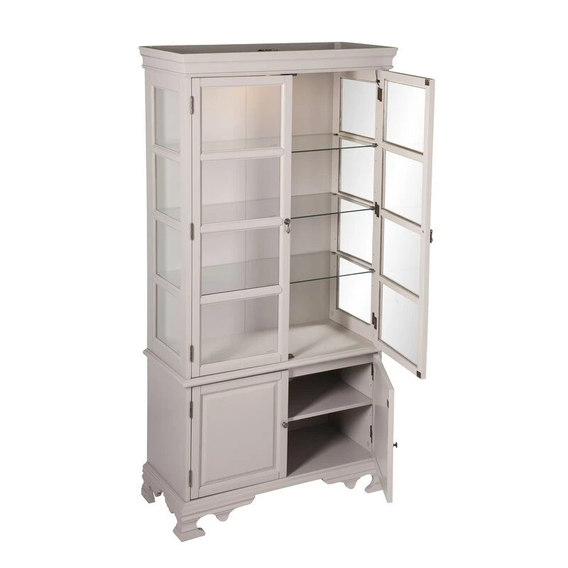 Modern Antique Furniture White Painting 2 Door Accent Display Stand Living Room Furniture