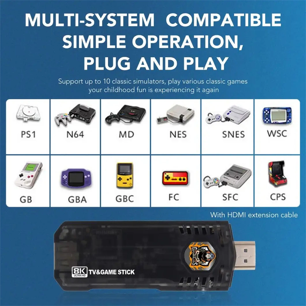 Mini Game Stick X8 8K Video Console 64GB Lite 4K Game Box