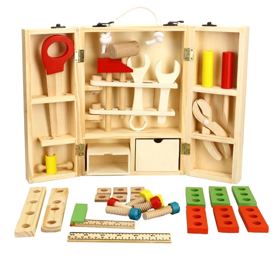 Wooden Children′ S Assembled and Disassembled Chair Building Blocks Multifunctional Tool Chair Educational Toys DIY Toys