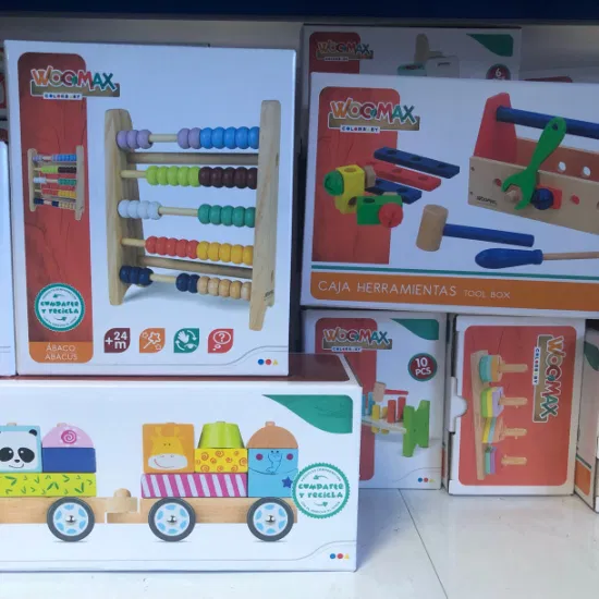 Custom Wooden Toys Educational Learning Games Packaging Box Printing Corrugated Paper Boxes