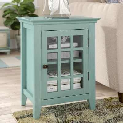 Modern Antique Furniture High Quality UV Painting Accent Storage Cabinet Living Room Furniture with Glass Door